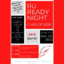 Save the Date! RUHS RU Ready Night - Class of 2029 - Wednesday, January 29, 2025, from 5-8 PM 